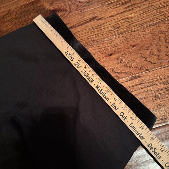 Haver + Blair Black Wide Leg Cropped Pants Pull on sz L velvet waistband career - Picture 5 of 7